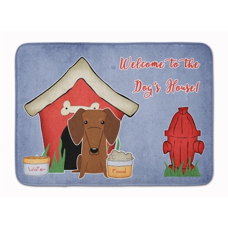 Carolines Treasures Dog House Dachshund Red Brown Machine Washable Memory Foam Mat BB2884RUG